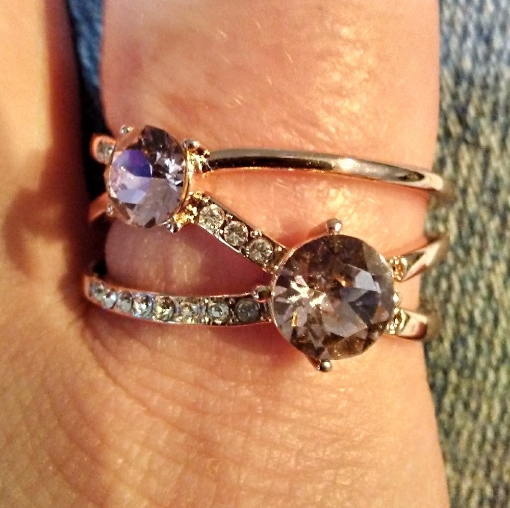 Sterling silver and rose gold ring